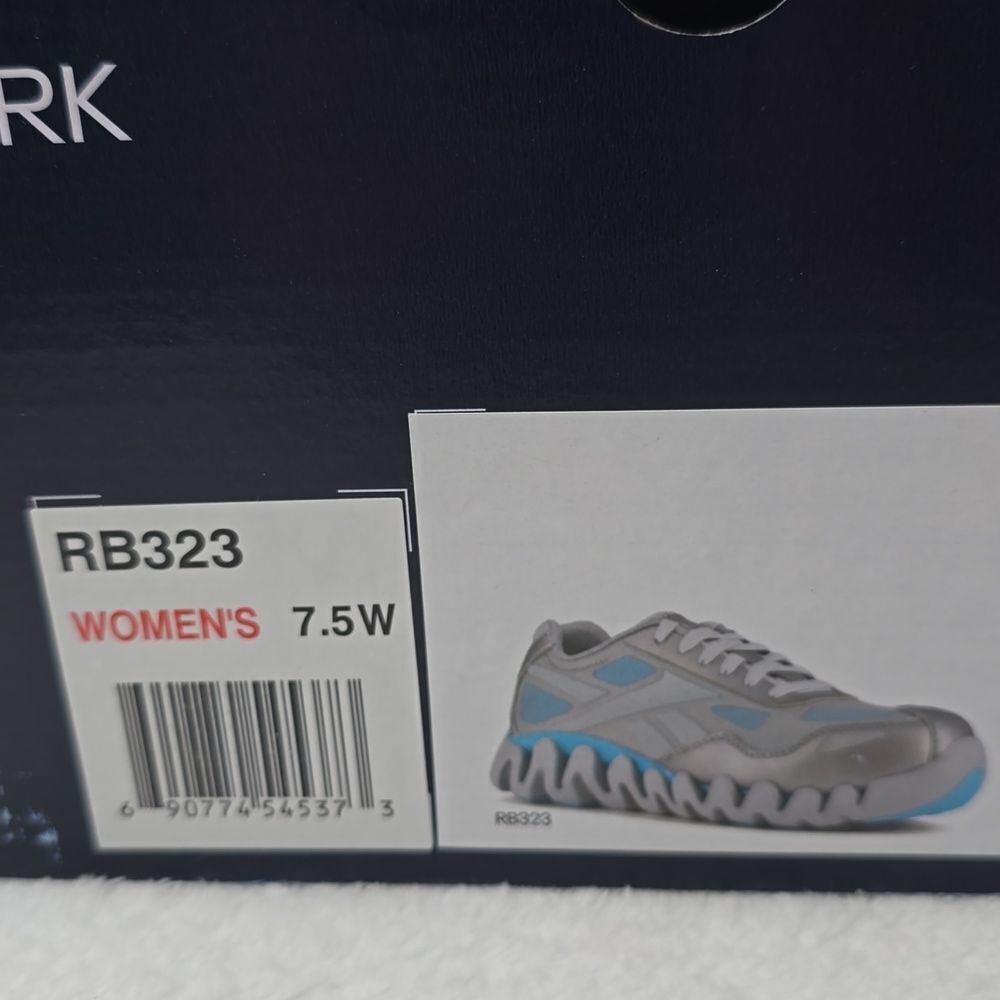 NIB Reebok Zig Pulse Work EH Comp Toe Sz 7.5 Wide Color:Grey/Powder Blue - Picture 10 of 11